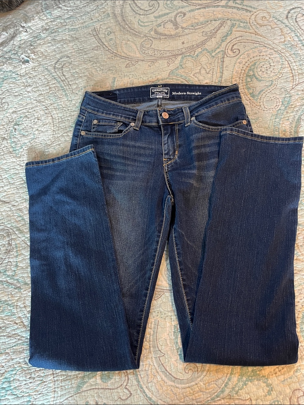 Signature Modern Straight Jeans - Dark Blue Indigo